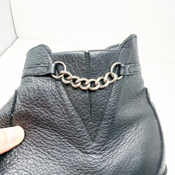 Durango Black Pebbled Leather Western Ankle Boots Size 9.5 Side Zip Pointy Toe - Picture 5 of 10